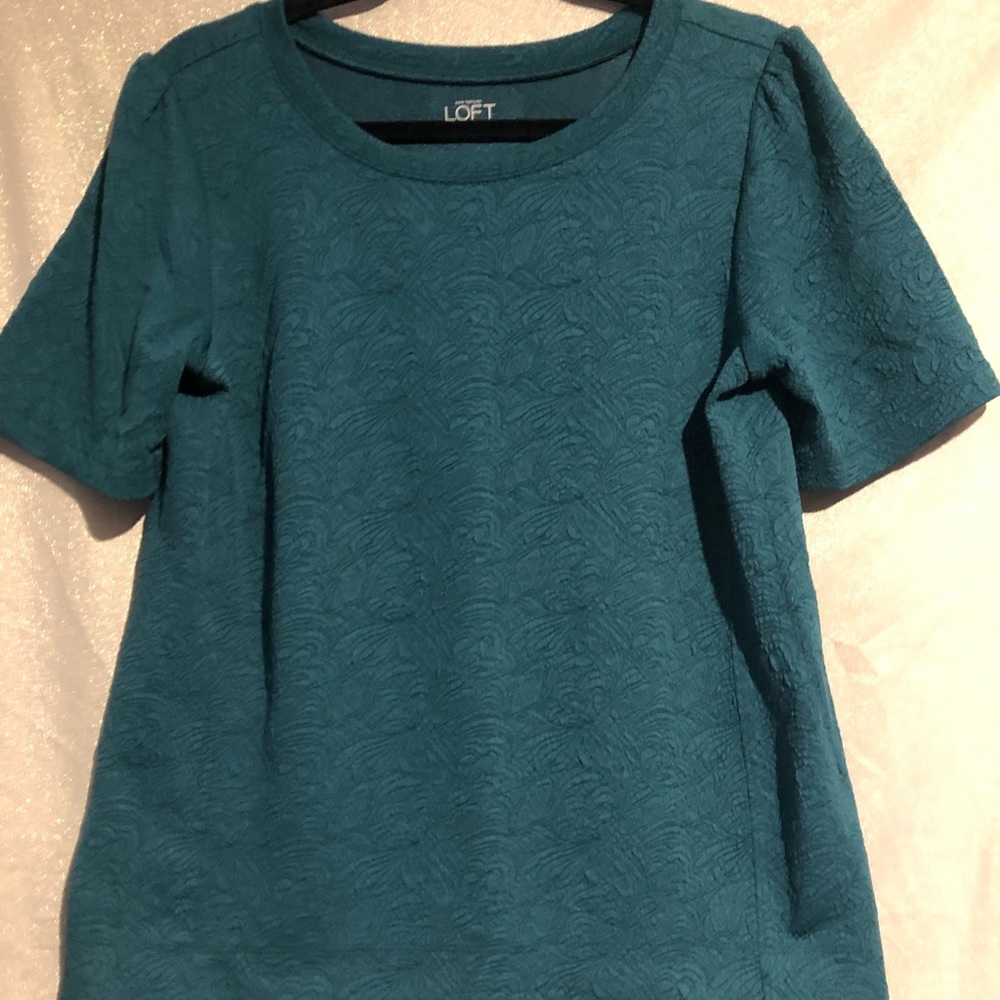 Teal quilted style blouse